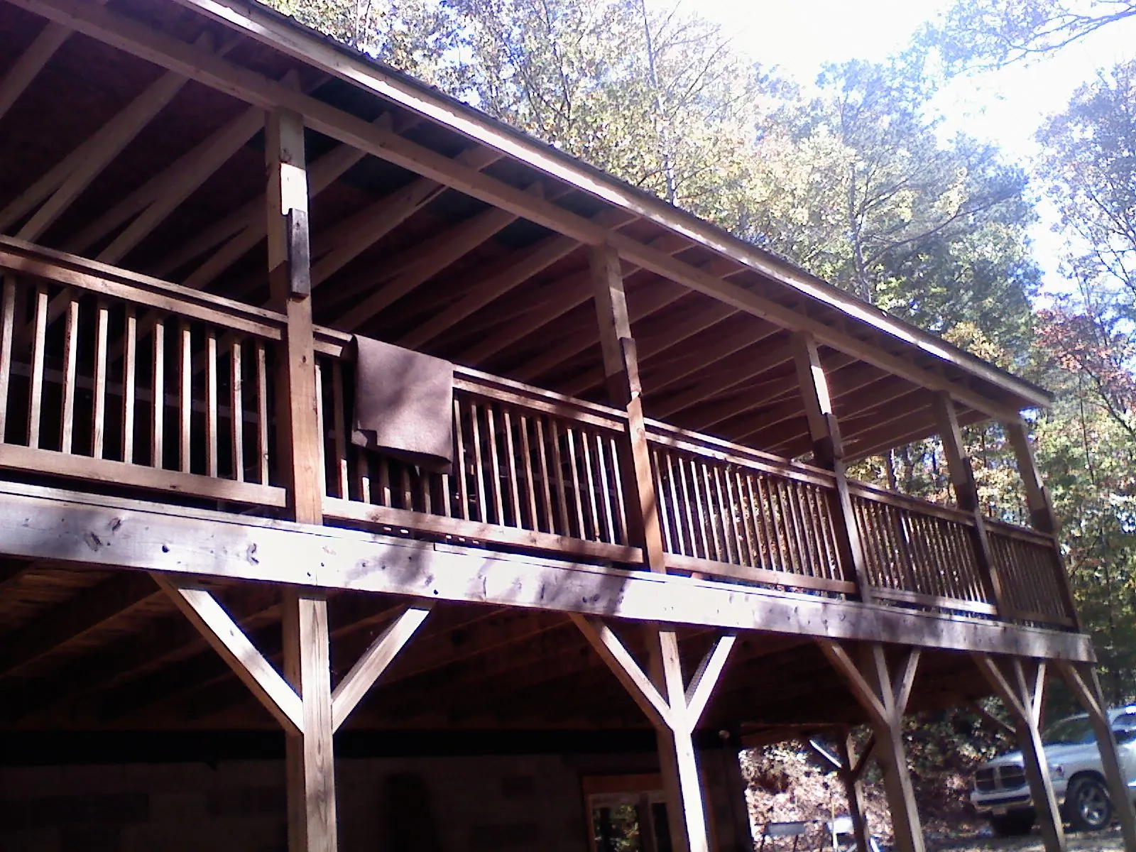 Timber framing under a new elevated porch and deck — Roof Leak Repair in Bullard by Roofing Brothers